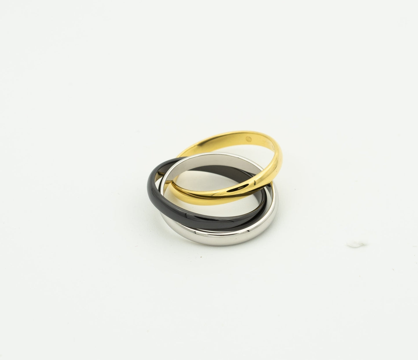 CARTIER TRINITY RING BLACK GOLD SILVER