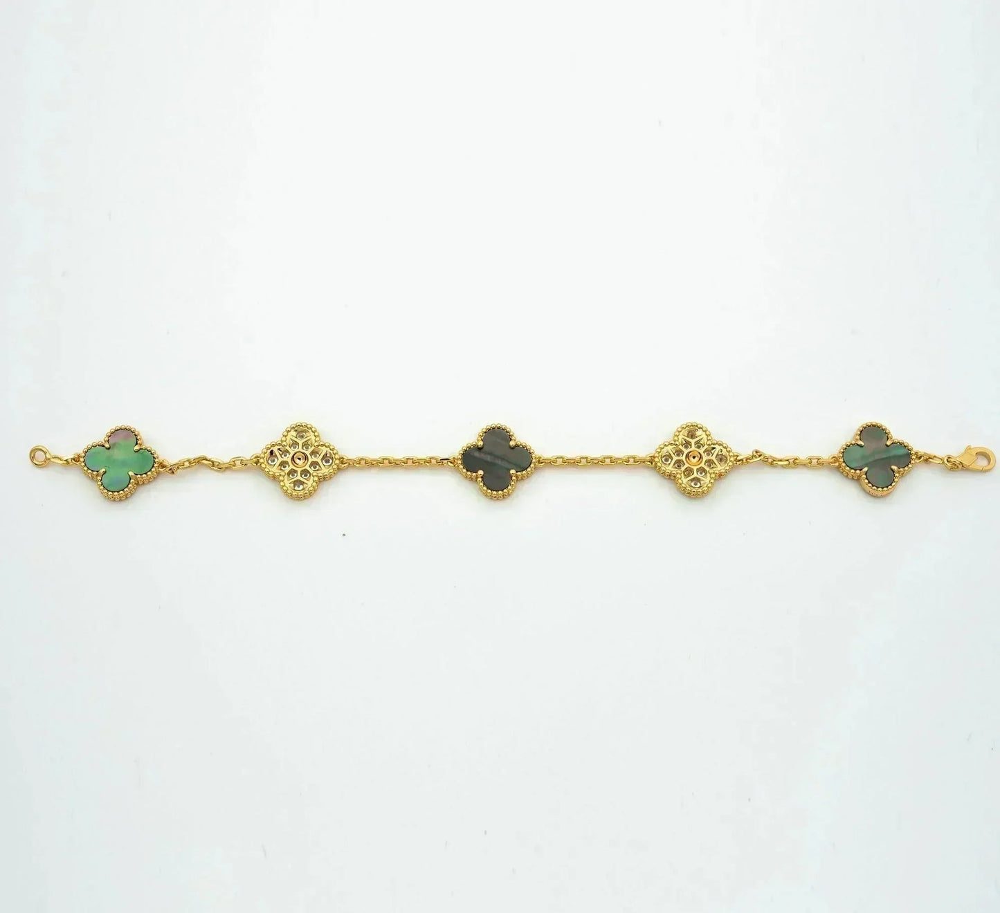 VCA CLOVER 5 MOTIF GRAY MOP BRACELET COLLECTION