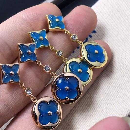 LOUIS VUITTON STAR AND SUN AGATE DIAMOND EARRINGS