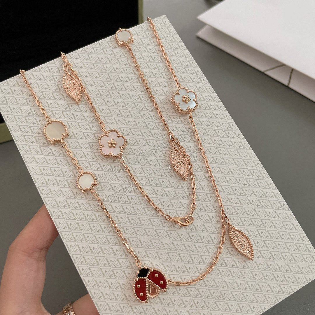 VCA LUCKY SPRING 15 MOTIFS ROSE GOLD NECKLACE