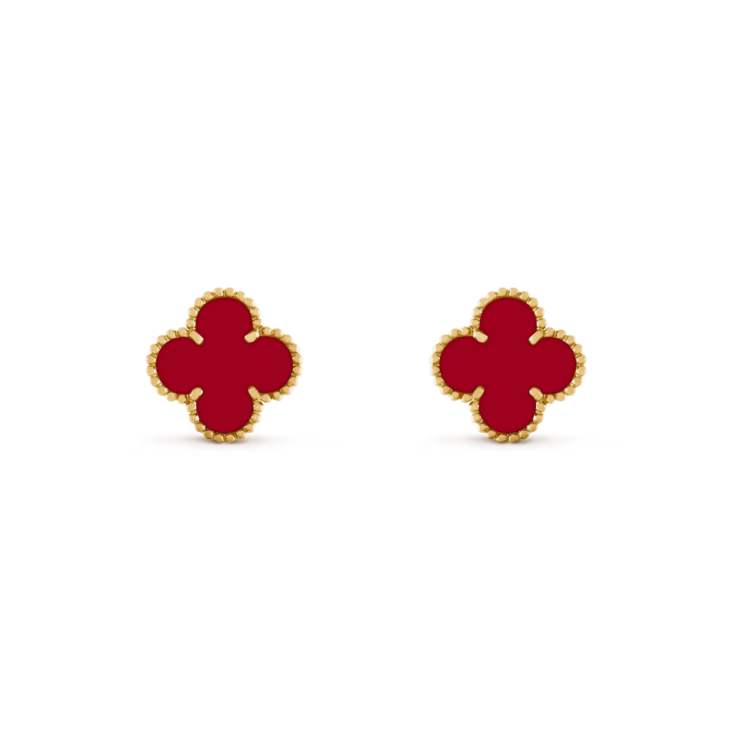VCA CLOVER MEDIUM 1 MOTIFS CARNELIAN EARRINGS