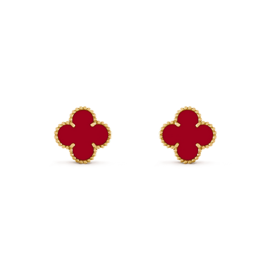 VCA CLOVER MEDIUM 1 MOTIFS CARNELIAN EARRINGS