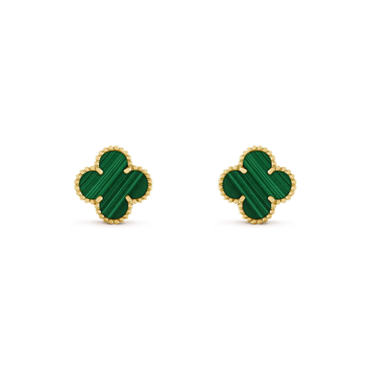 VCA CLOVER MEDIUM 1 MOTIFS MALACHITE EARRINGS