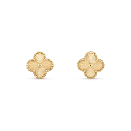 VCA CLOVER MINI 9.5MM LASER EARRINGS