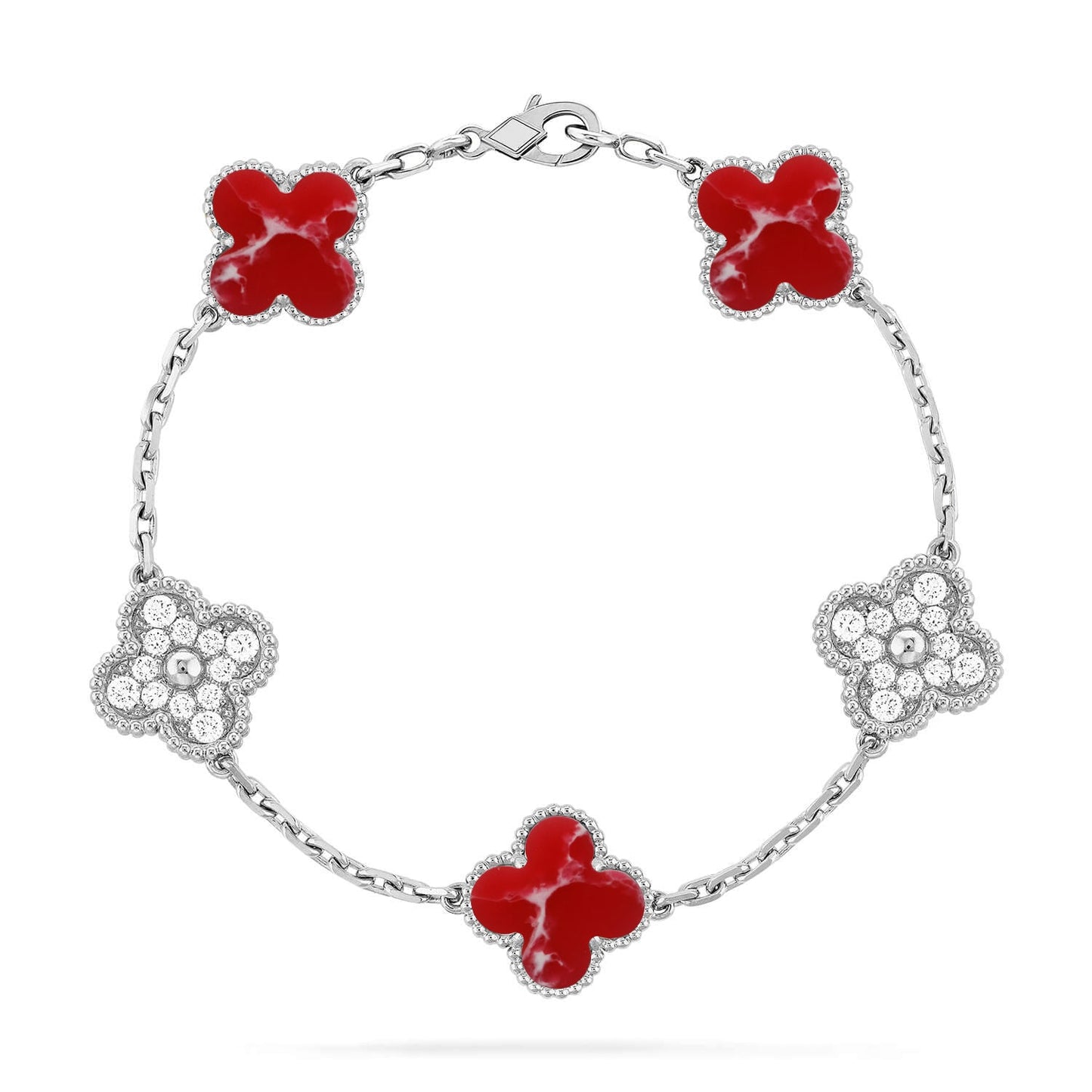 VCA CLOVER 5 MOTIF RED PATTERN BRACELET COLLECTION