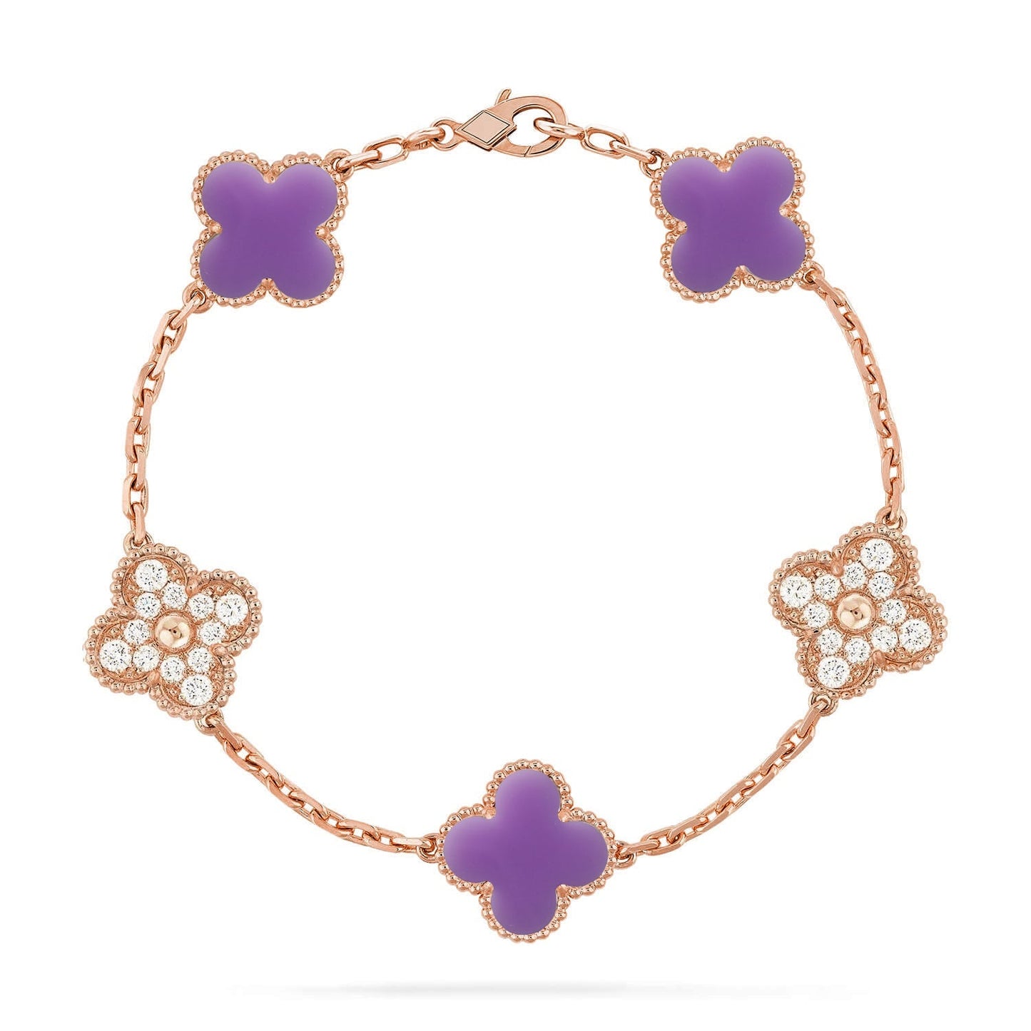 VCA CLOVER 5 MOTIF LIGHT PURPLE BRACELET COLLECTION