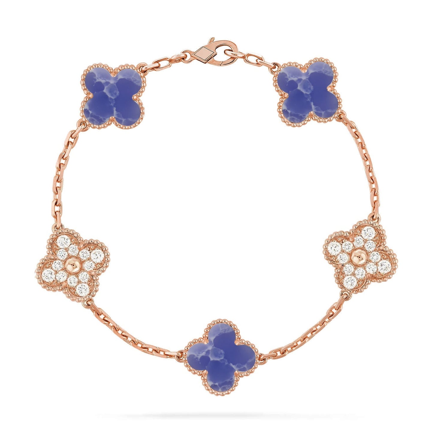 VCA CLOVER 5 MOTIF BLUE VEINS BRACELET COLLECTION