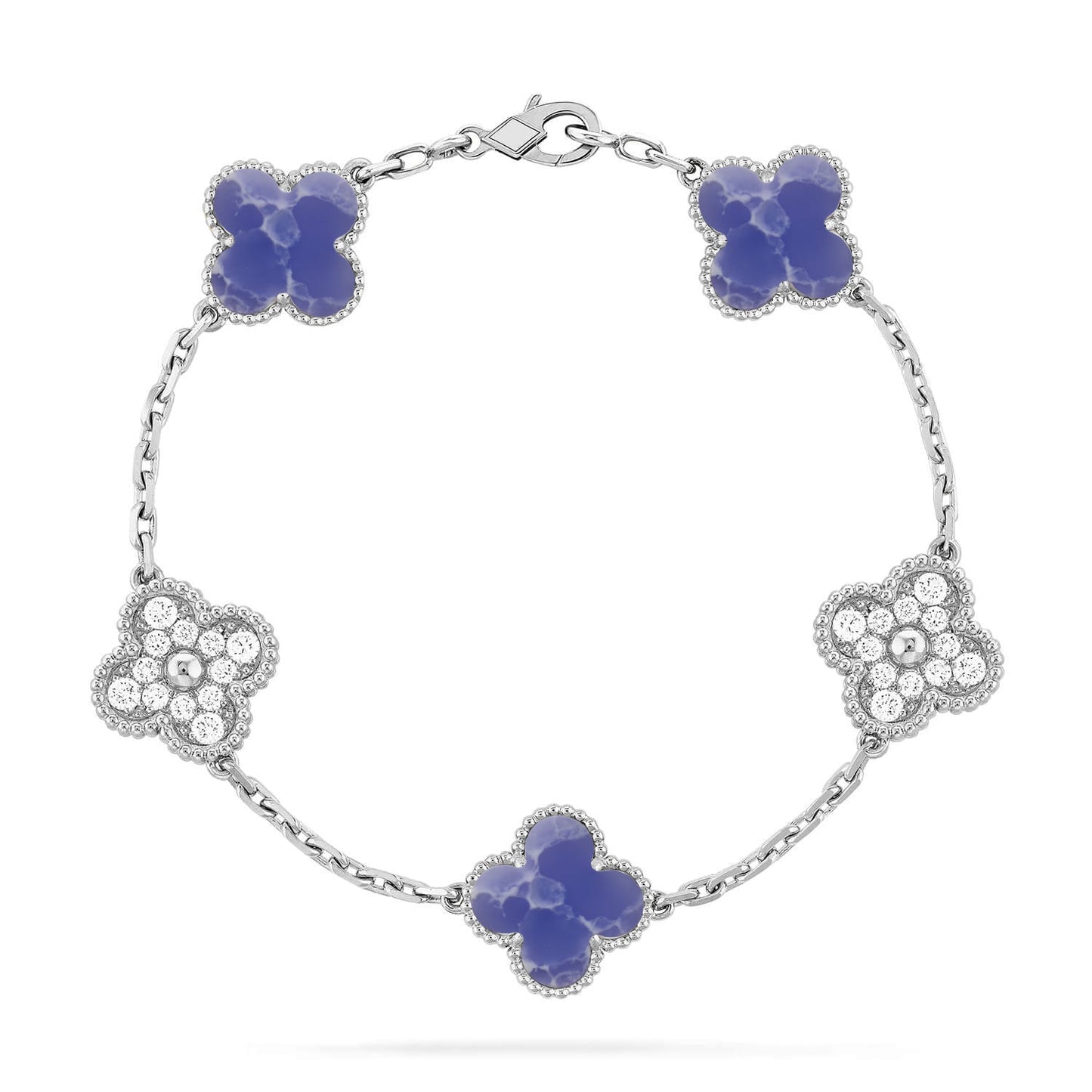 VCA CLOVER 5 MOTIF BLUE VEINS BRACELET COLLECTION
