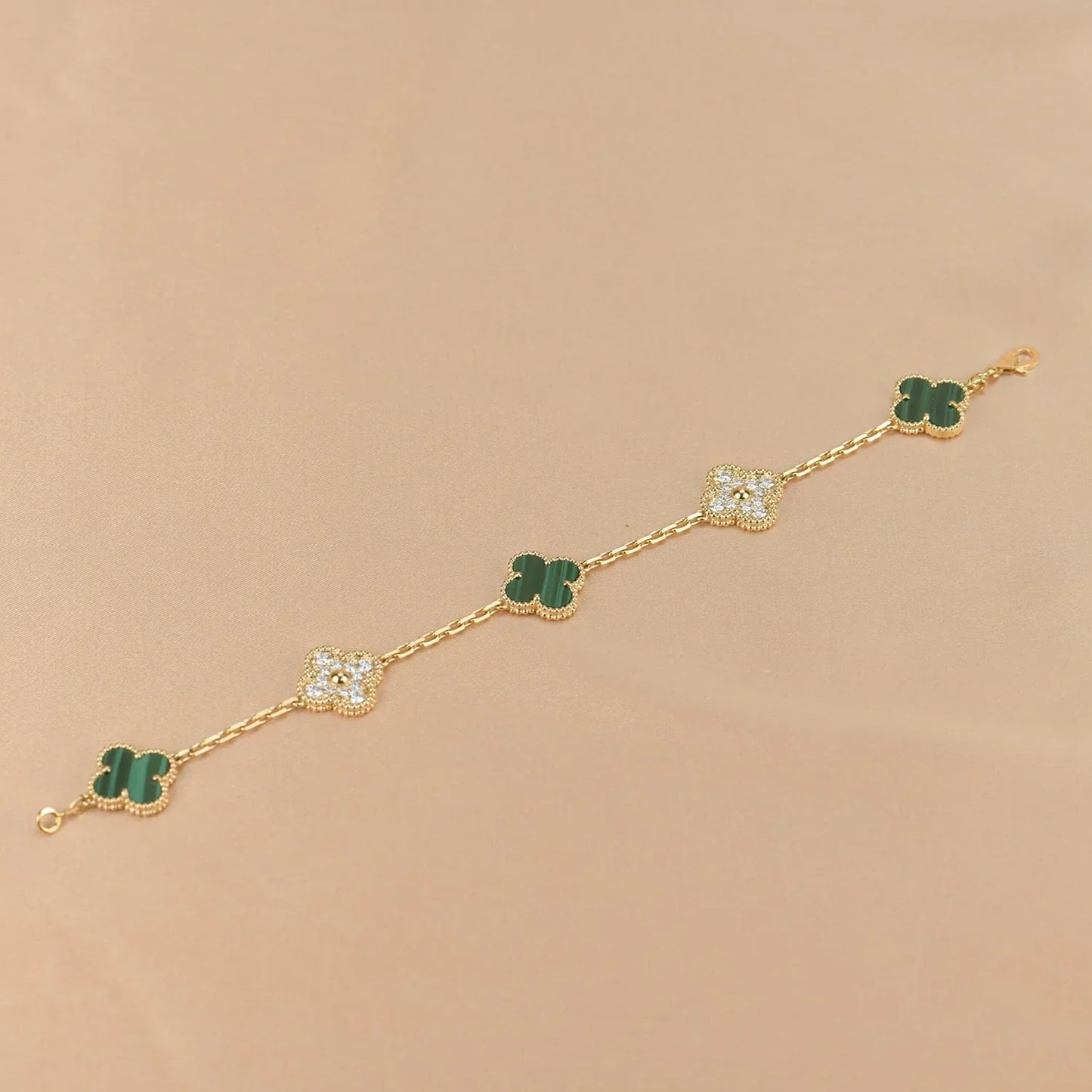 VCA CLOVER 5 MOTIF MALACHITE BRACELET COLLECTION