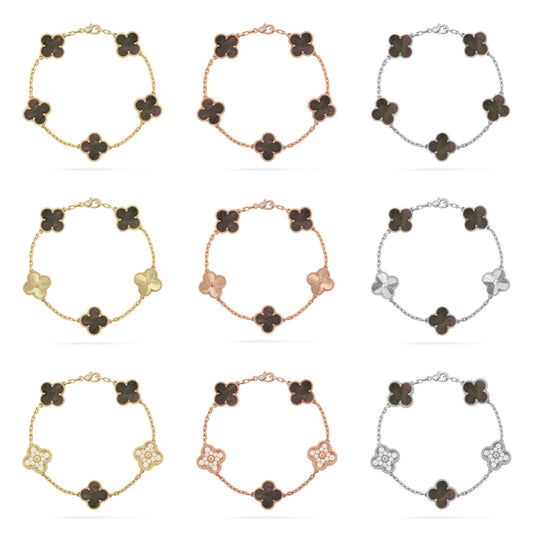 VCA CLOVER 5 MOTIF GRAY MOP BRACELET COLLECTION