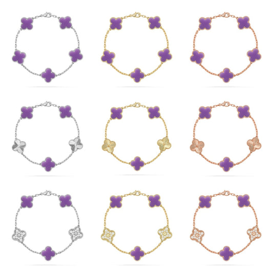 VCA CLOVER 5 MOTIF LIGHT PURPLE BRACELET COLLECTION