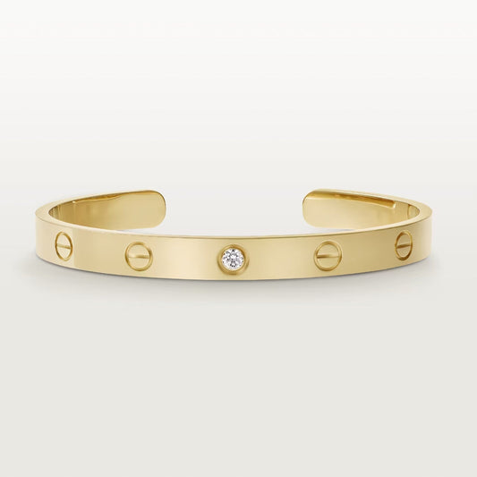 CARTIER LOVE BRACELET 6.1MM 1 DIAMOND OPEN CUFF