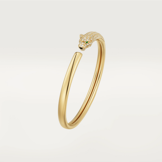 CARTIER PANTHERE GOLD DIAMOND OPEN BRACELET
