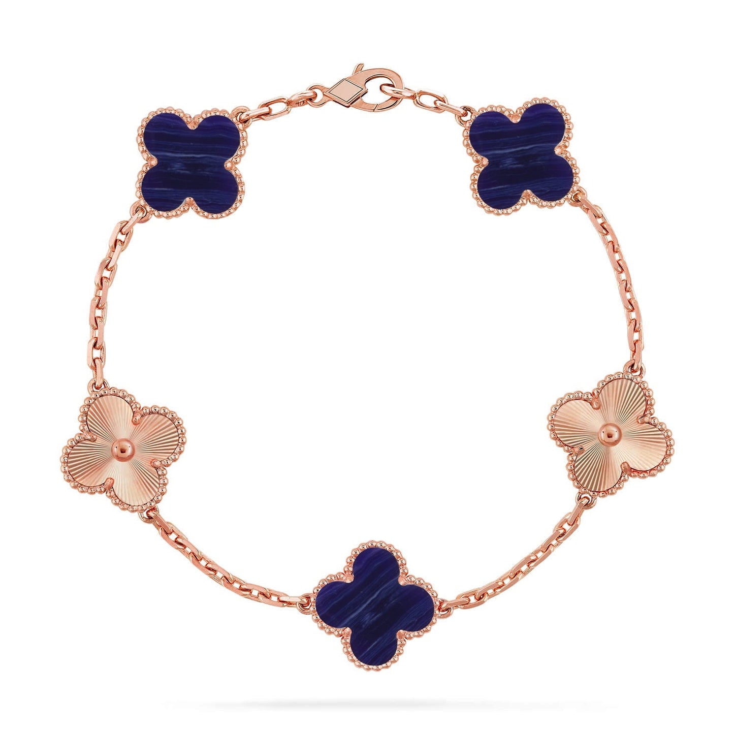 VCA CLOVER 5 MOTIF PURPLE STRIPES BRACELET COLLECTION