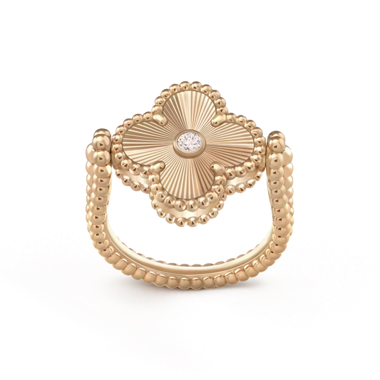 VCA CLOVER RIVERSIBLE ROSE GOLD RING