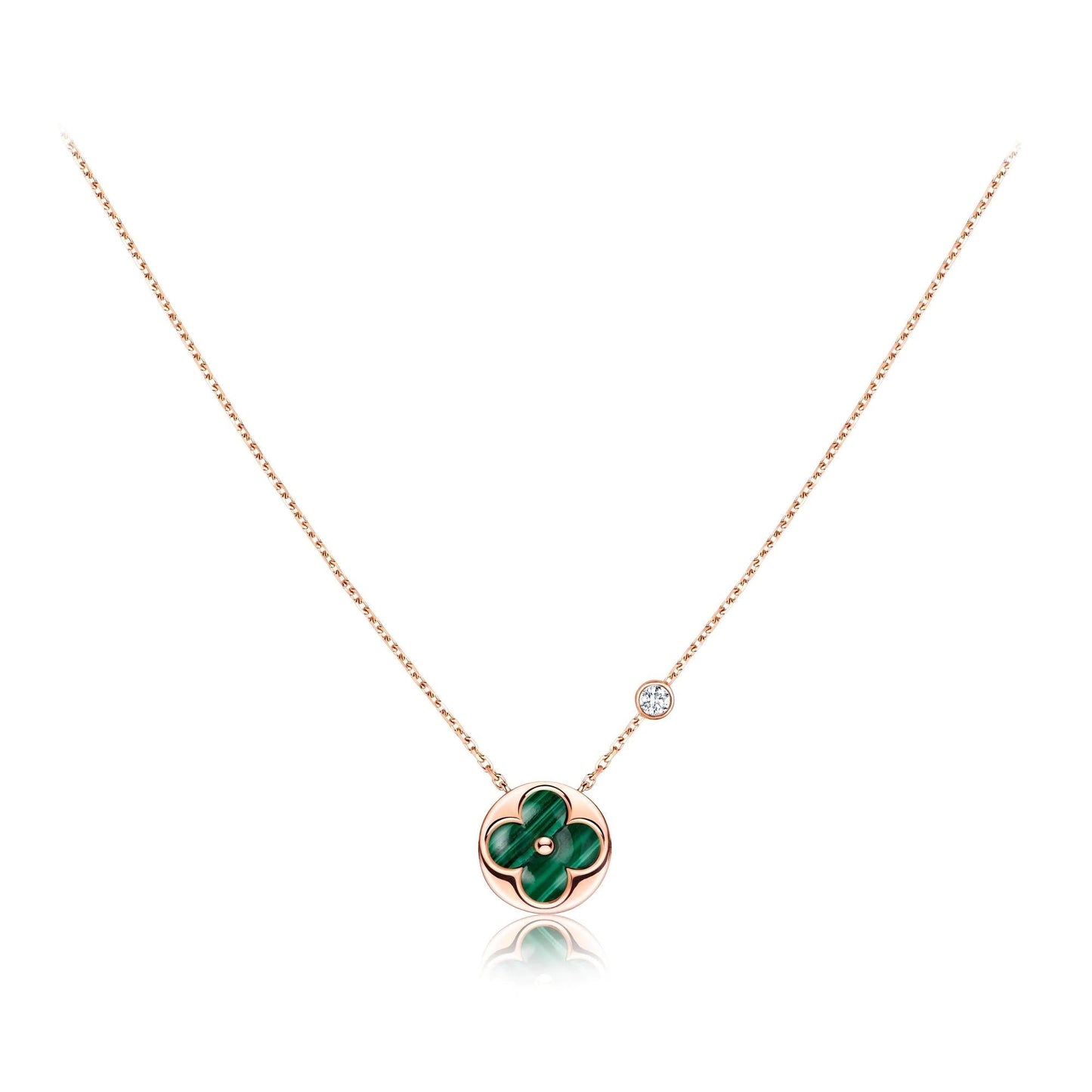 LOUIS VUITTON SUN PEDANT PINK GOLD 1 DIAMOND NECKLACE