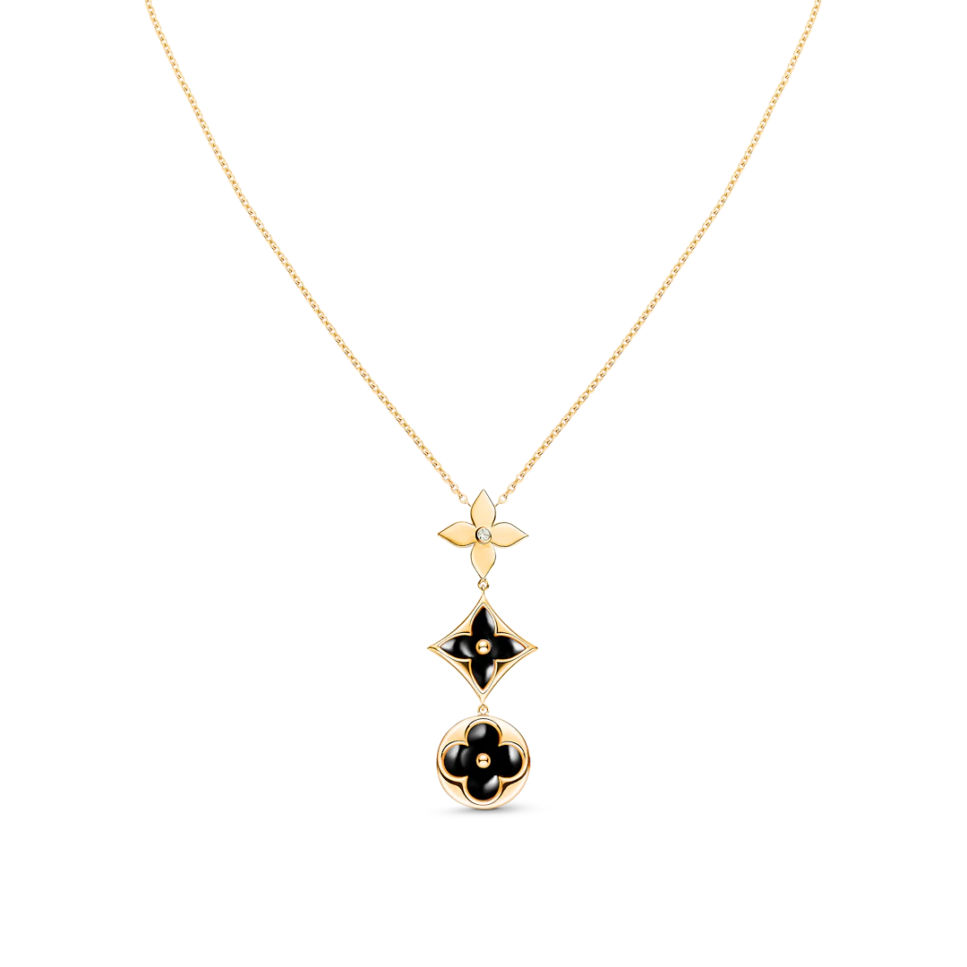 LOUIS VUITTON STAR AND SUN ONYX PINK GOLD NECKLACE