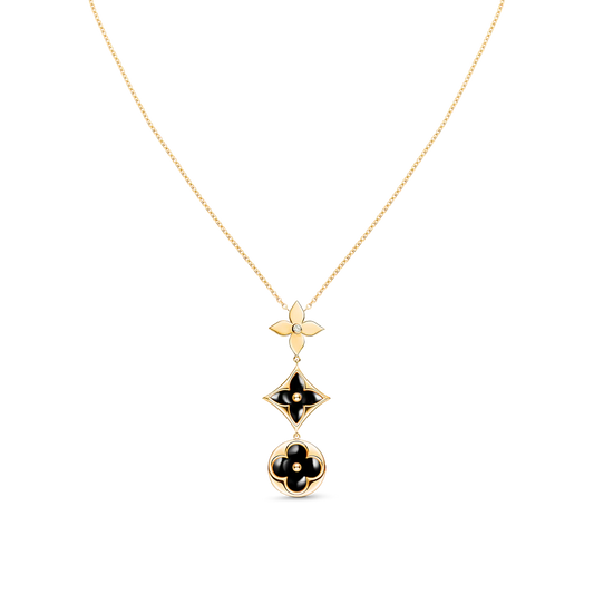 LOUIS VUITTON STAR AND SUN ONYX PINK GOLD NECKLACE