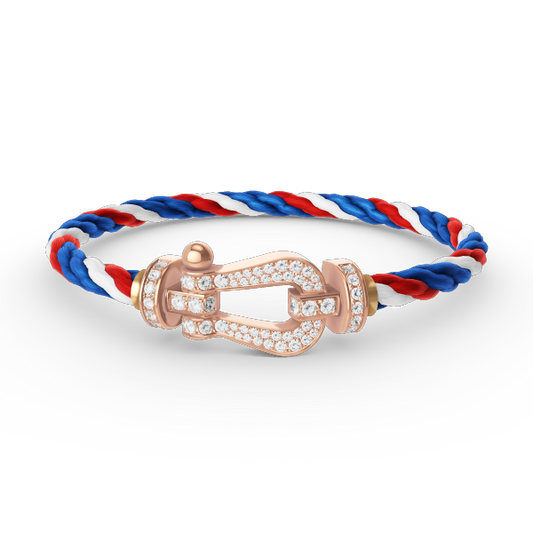 FRED FORCE LARGE HORSESHOE FULL DIAMOND BRACELET ROSE GOLD