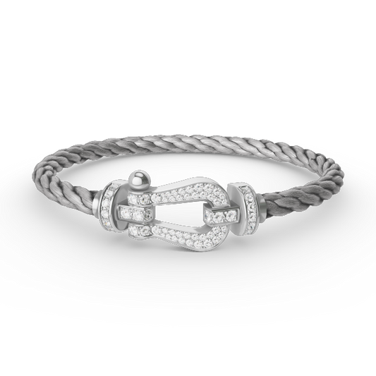 FRED FORCE LARGE HORSESHOE FULL DIAMOND BRACELET SILVER